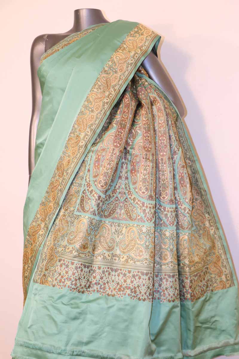 Exquisite Handloom Satin Valkalam Banarasi Silk Saree